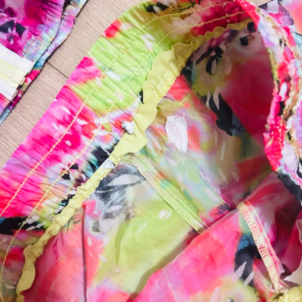 Juicy Couture Pink and Yellow Floral Fabric